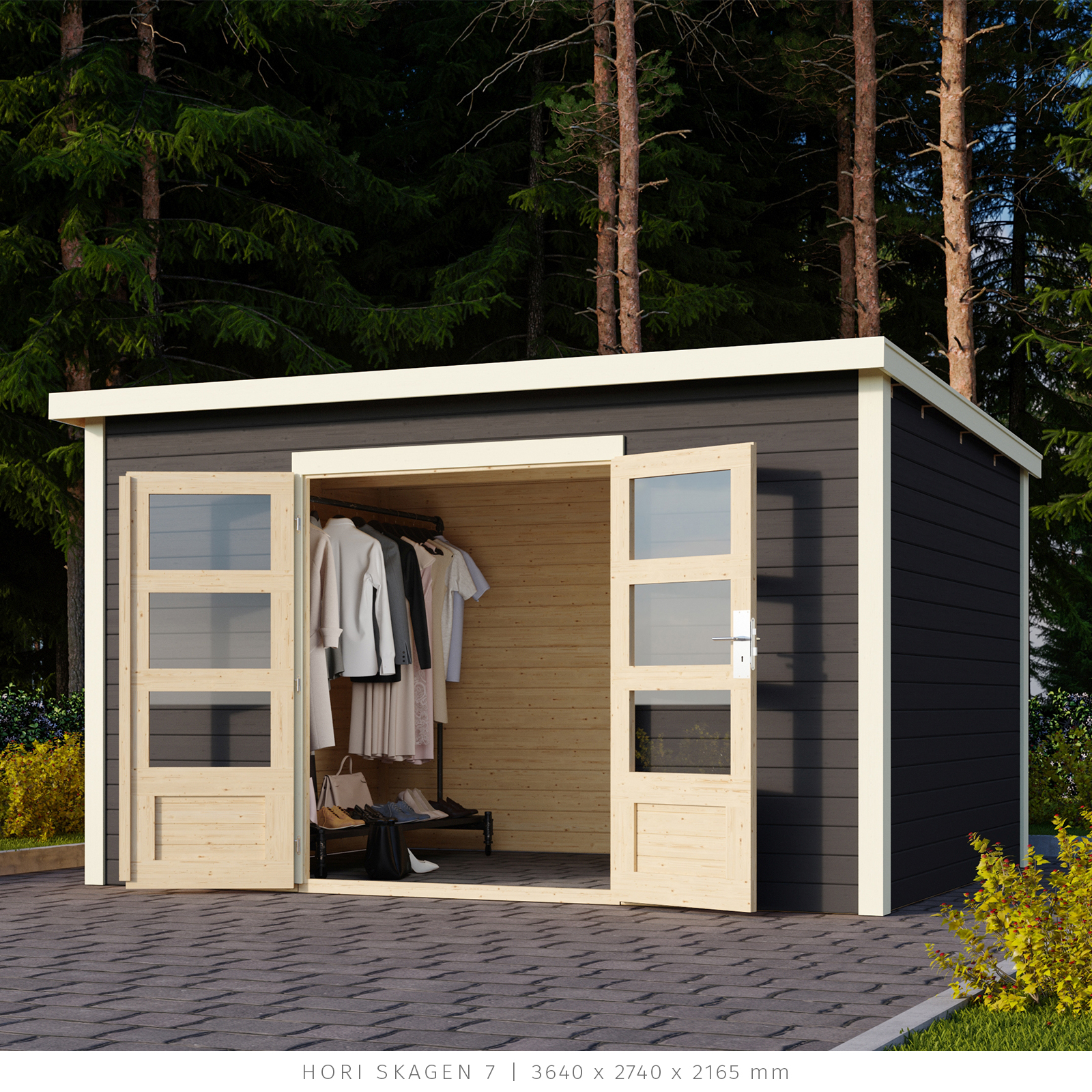 Gartenhaus 19 mm Holzhaus mit Anbau Gerätehaus Schuppen ...