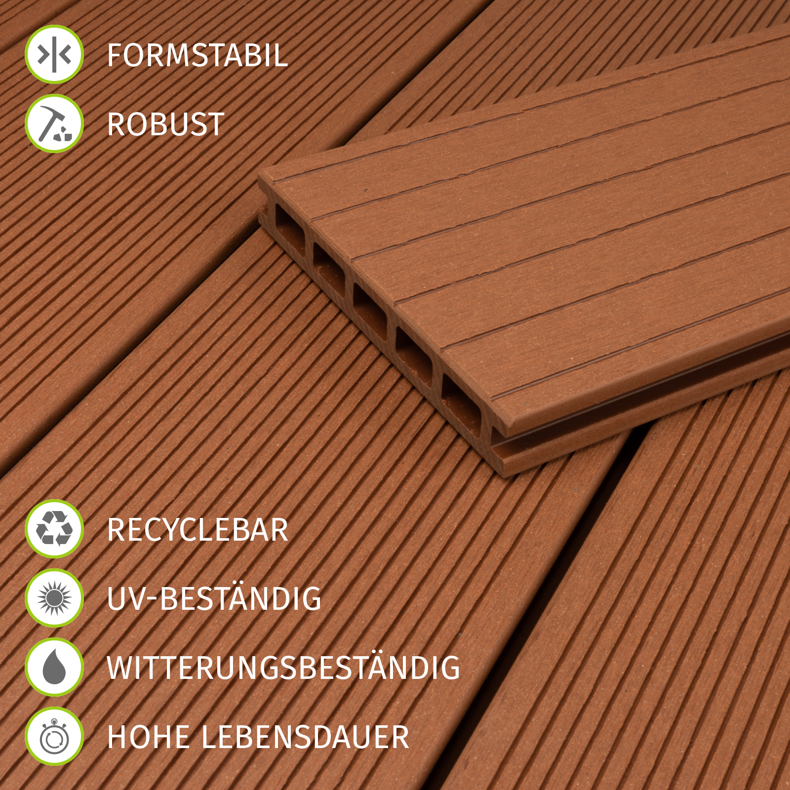 80 m² BPC Komplettset Terrassendielen Bambus Holz Komplettbausatz anthrazit WPC