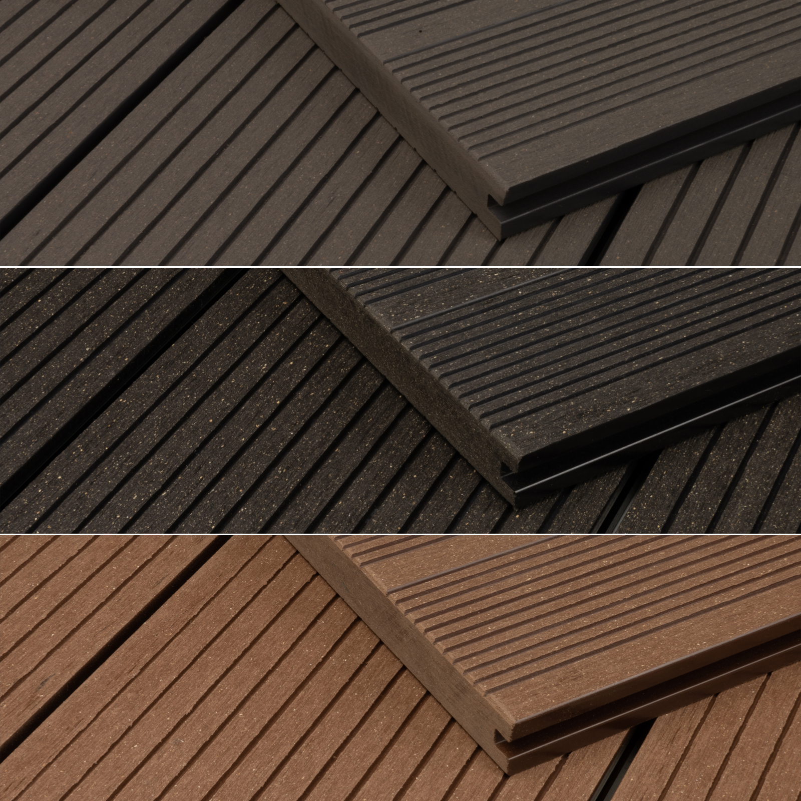 WPC BPC Terrassendielen Massiv Hohlkammer Terrassenboden Grau Braun Anthrazit