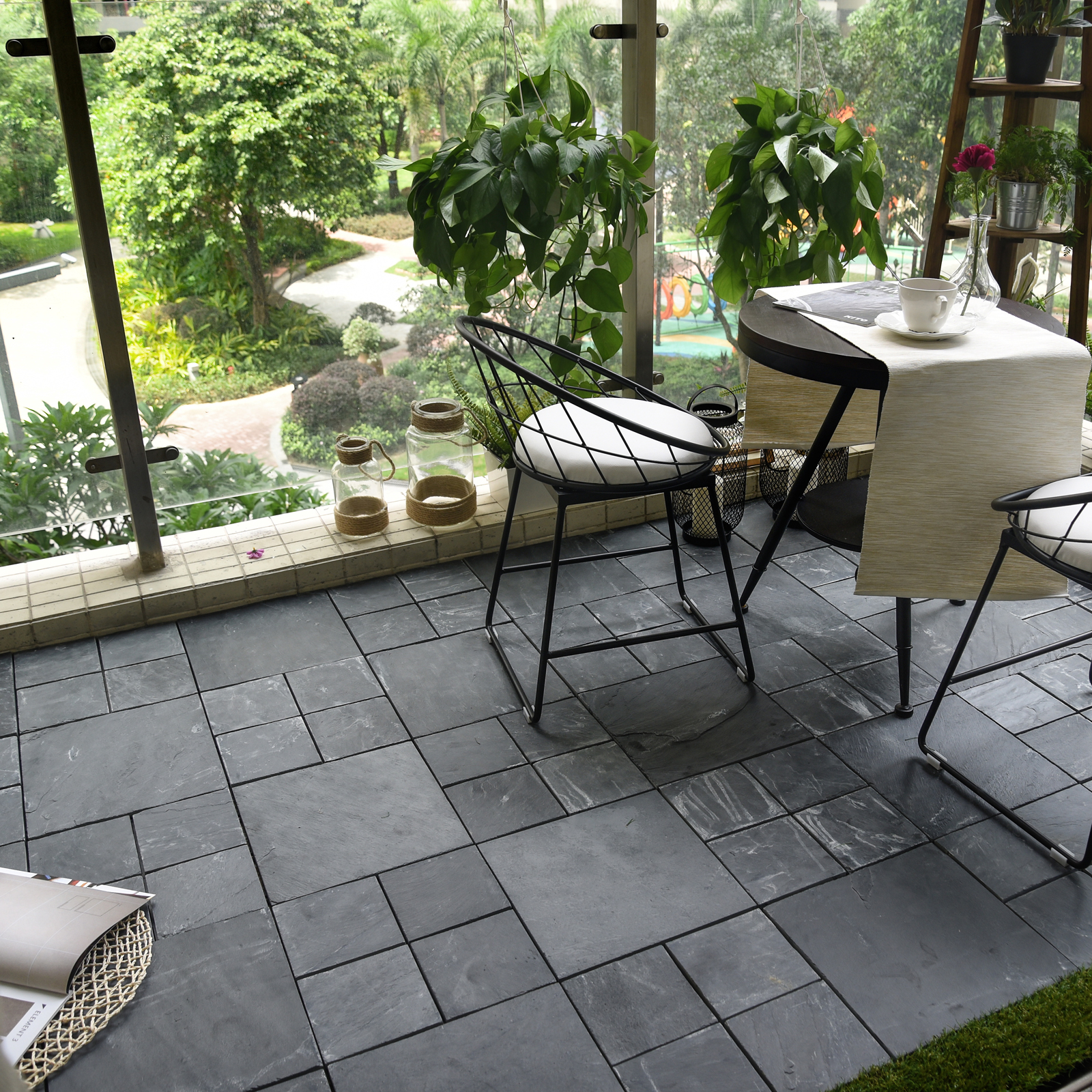 Terrassenfliesen Klickfliesen Balkonfliese Holzfliese Kunststoff
