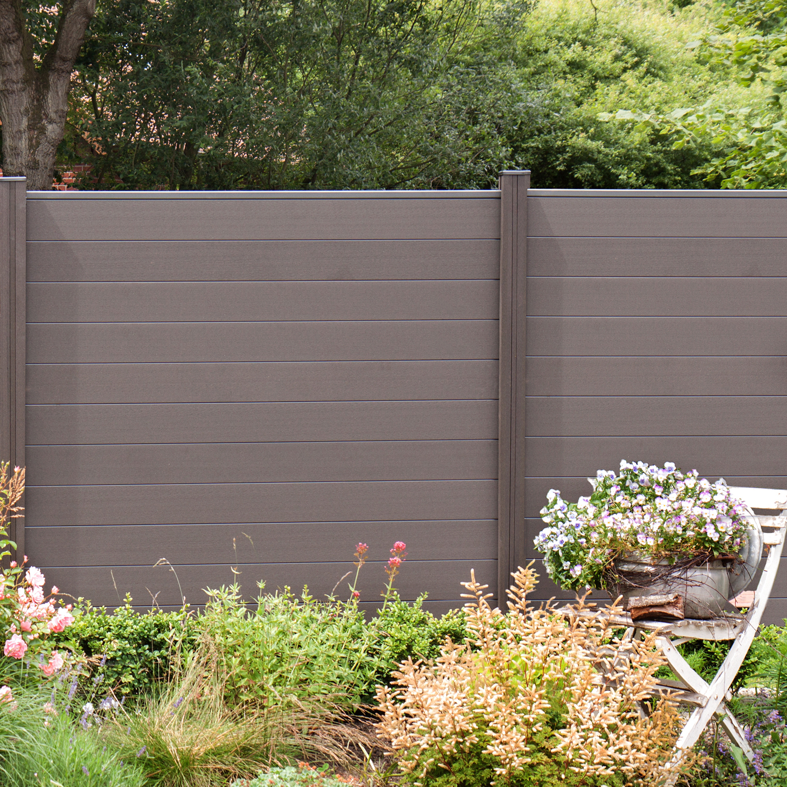 GroJa Gartenzaun Zaun Sichtschutzzaun Garten WPC Windschutzzaun Garten