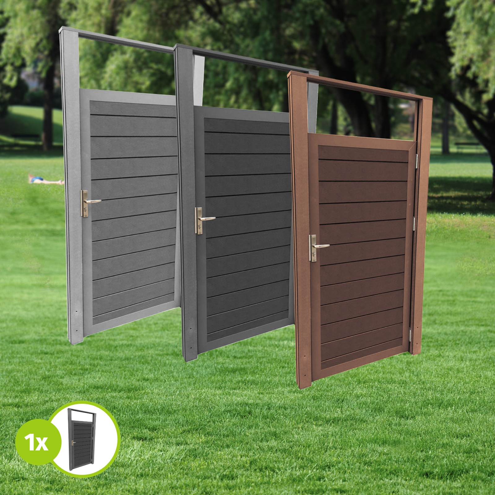 HORI Holzzaun Komplettset WPC Sichtschutzzaun inkl.