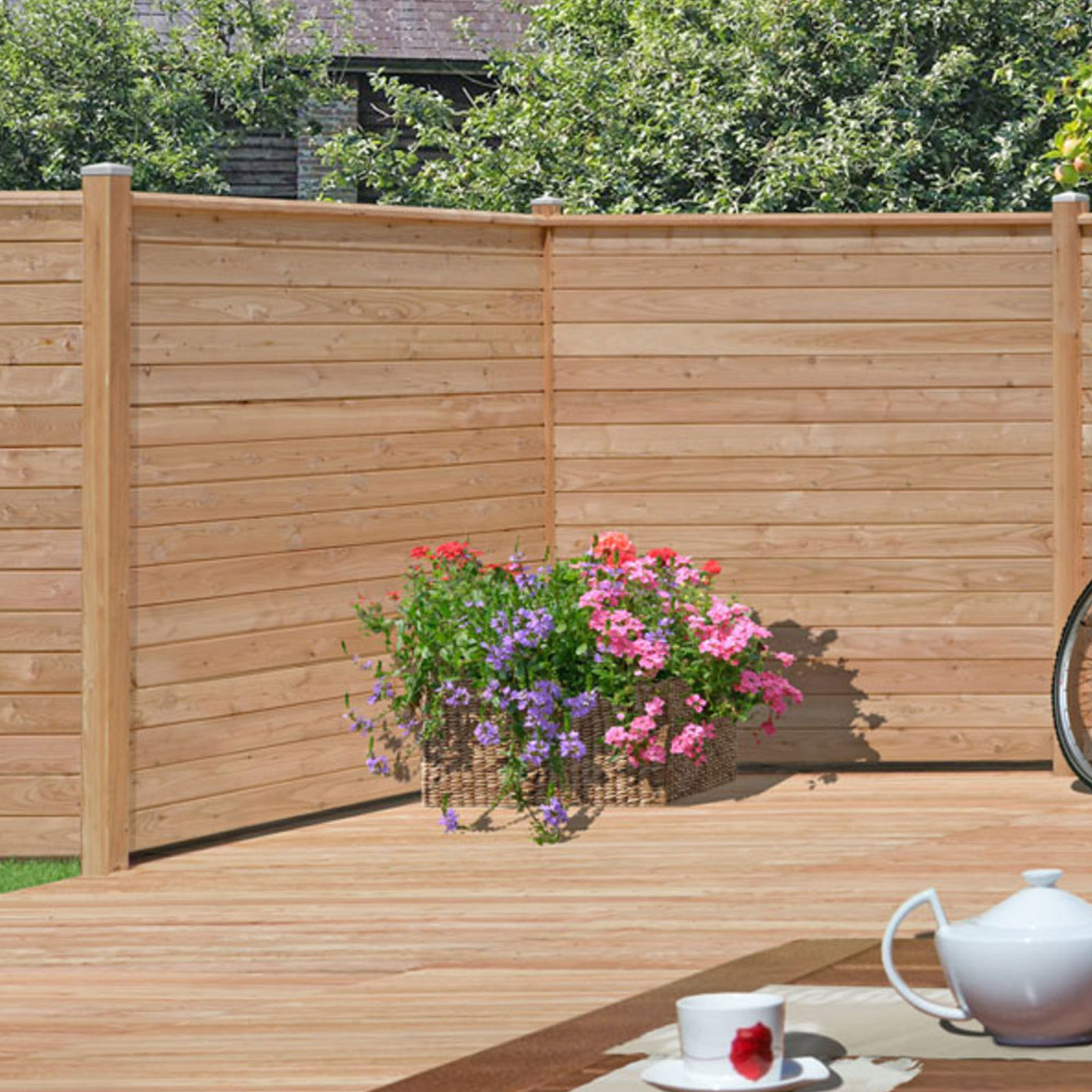 RELAX4LIFE Gartenzaun 2-teilig Aus HDPE - Sichtschutz Für Mülltonnen & Klimaanlagen 120x115cm