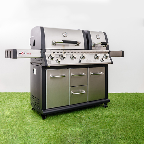 Gasgrill 6011 Grillstation 2 Kammern 6 Brenner Heck und Seitenbrenner