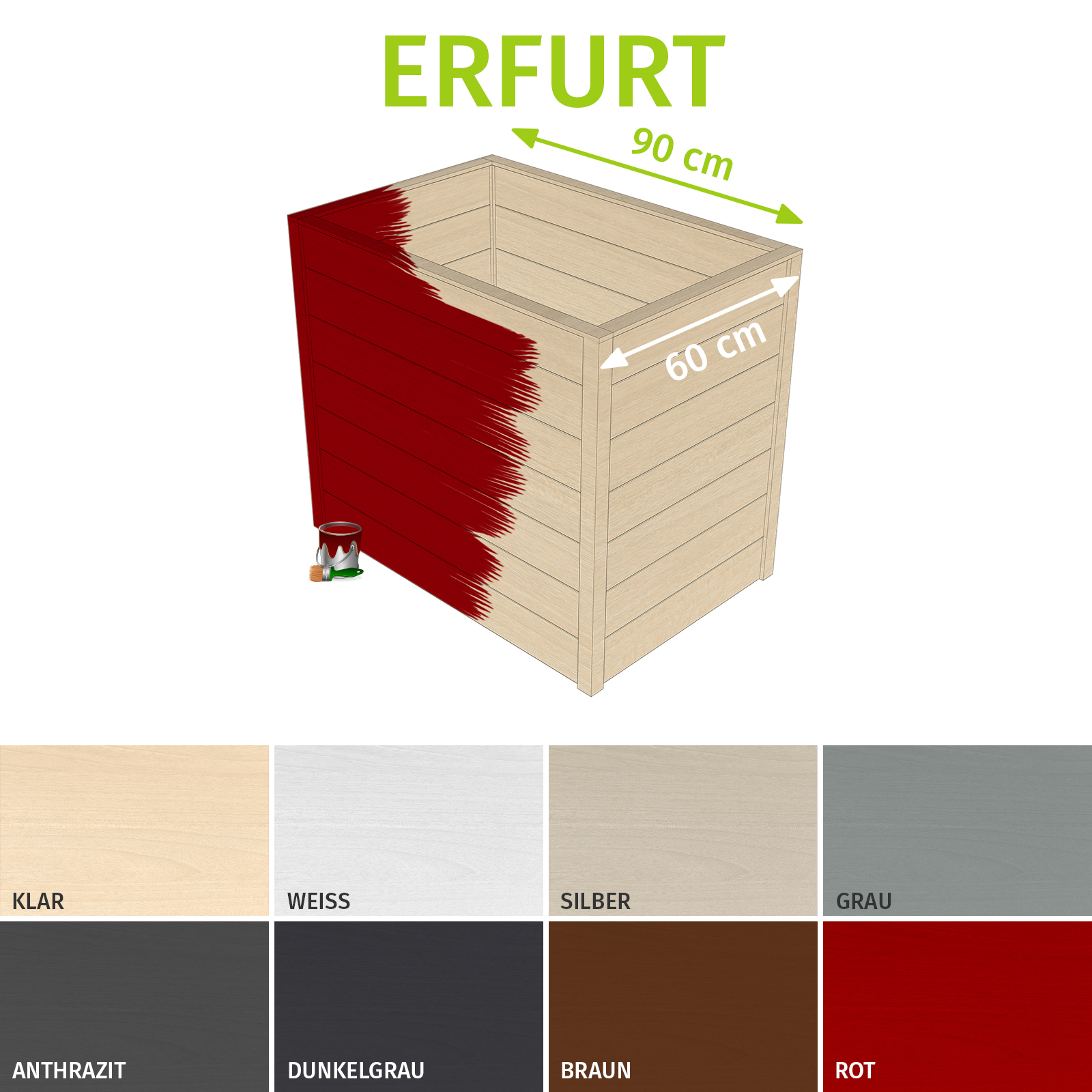 Hochbeet Holz Frühbeet Eck Blumenkasten Garten Pflanzkasten Gemüsebeet grau rot - Bild 15 von 42