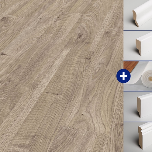 Klick Laminat Boden Holzboden Profi Exclusiv mit V-Fuge optional