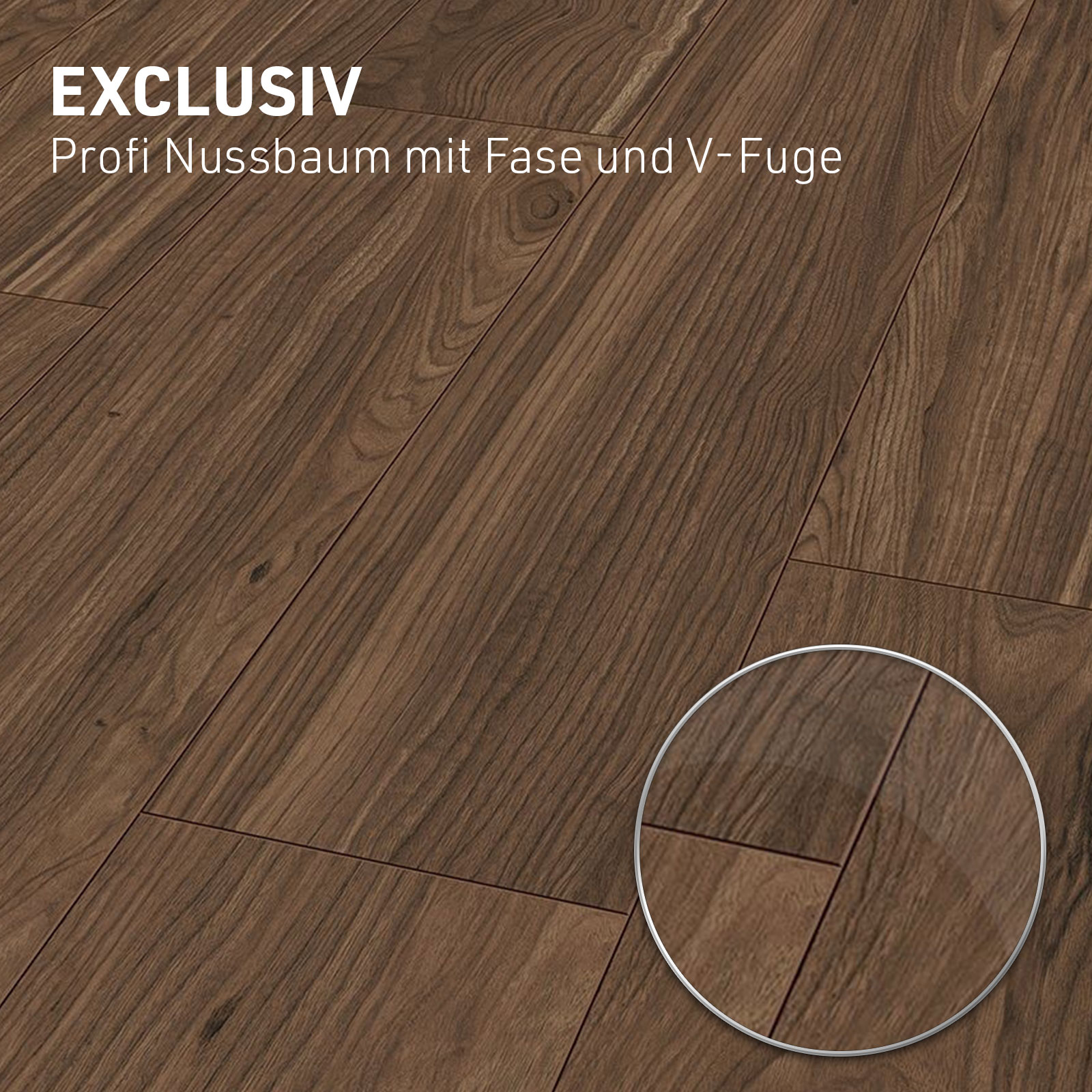 Laminat Boden Klick Holzboden Dielen Bodenbelag Nussbaum HORI