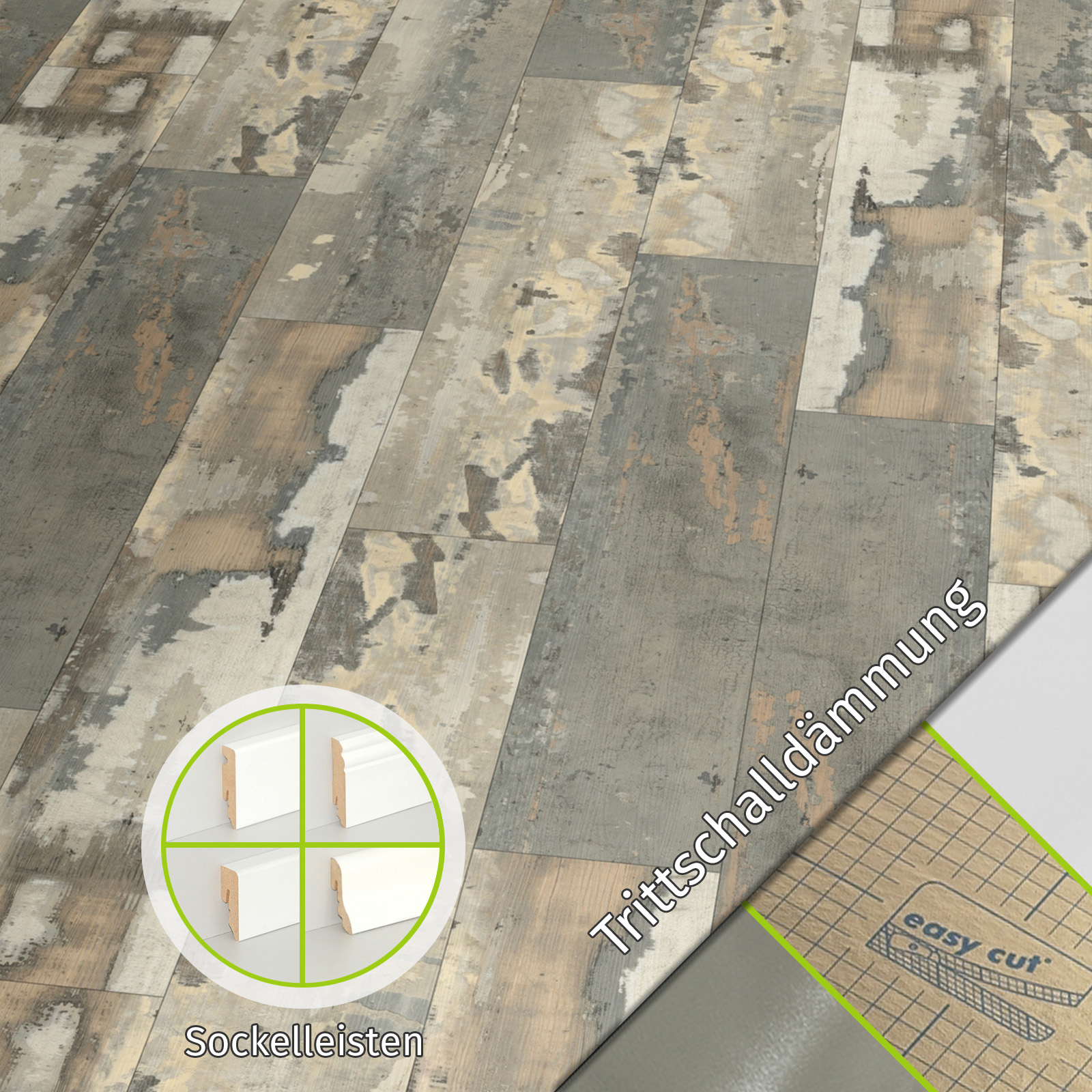 Vinylboden PVC Klick Bodenbelag Fantasy Chalet shabby used Optik