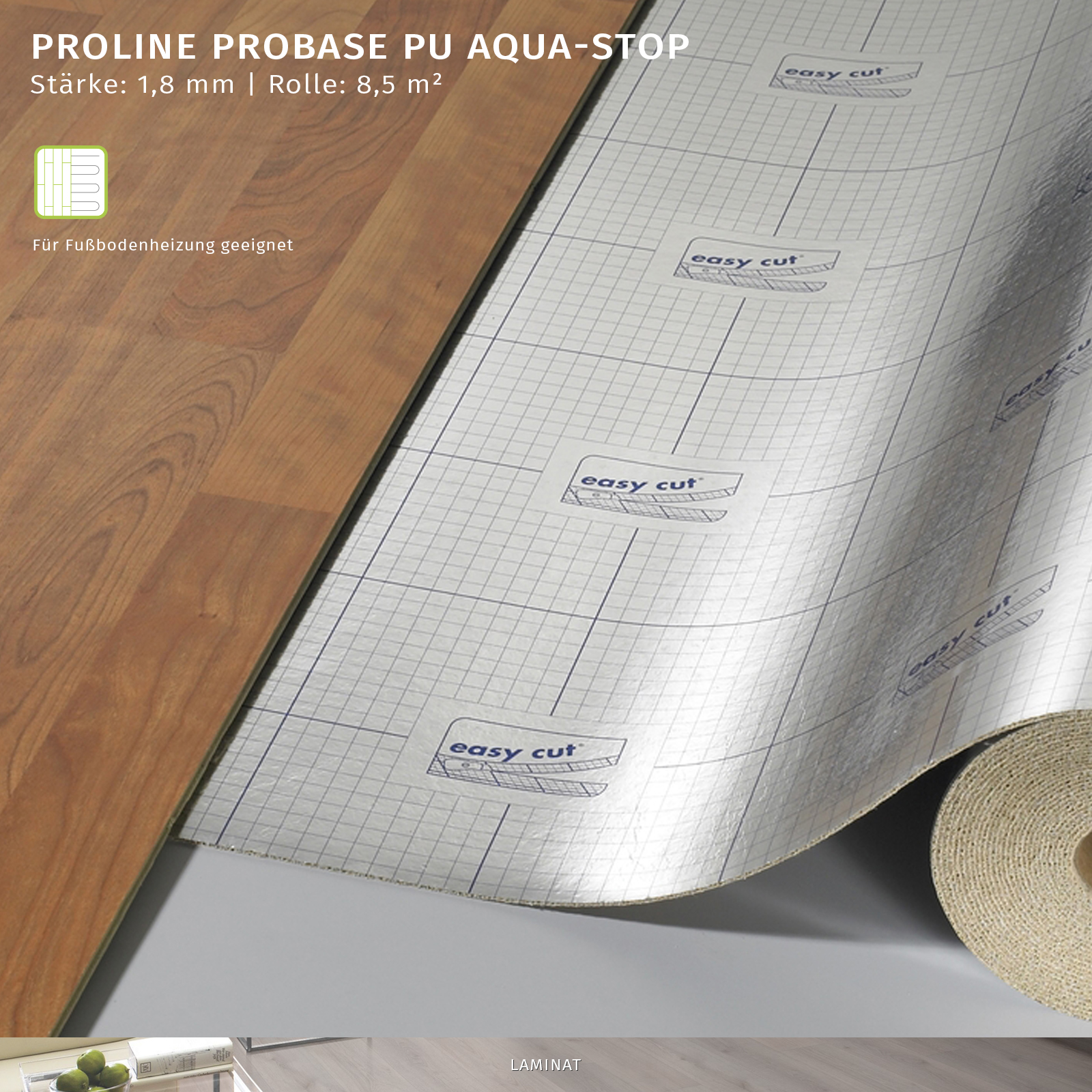 Trittschalldämmung Laminat Parkett Vinyl Boden Dämmung Unterlage 2 mm Stärke eBay