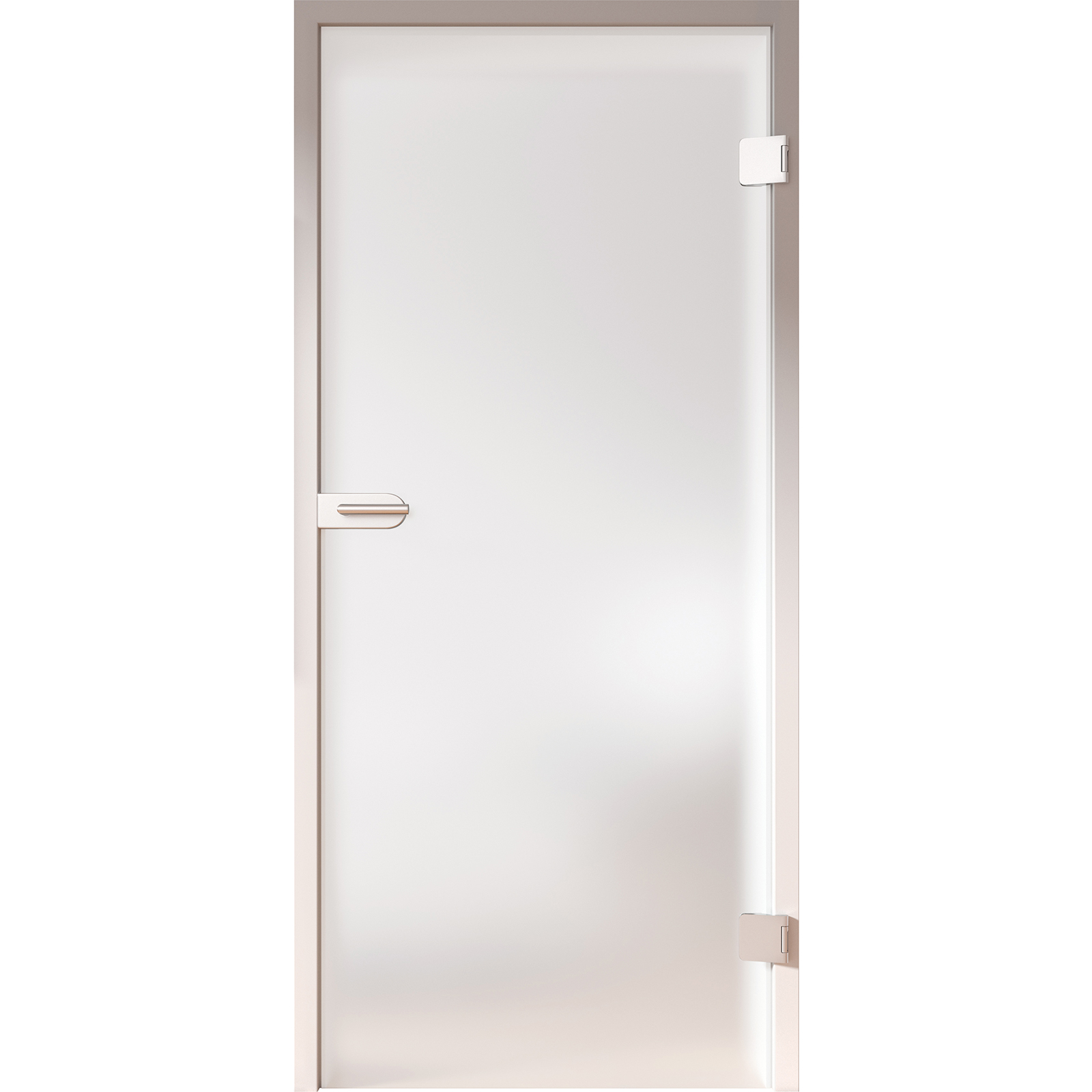 Glastür Komplettset Milchglas Weiß 709x1972mm - ESG Sicherheitsglas 8mm Mit Edelstahl-Beschlag