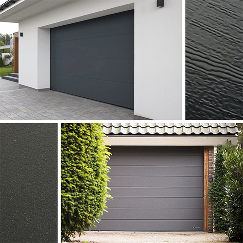 Garagentor Sektionaltor Rolltor Sicke Thermo40 grau mit Antrieb Zarge