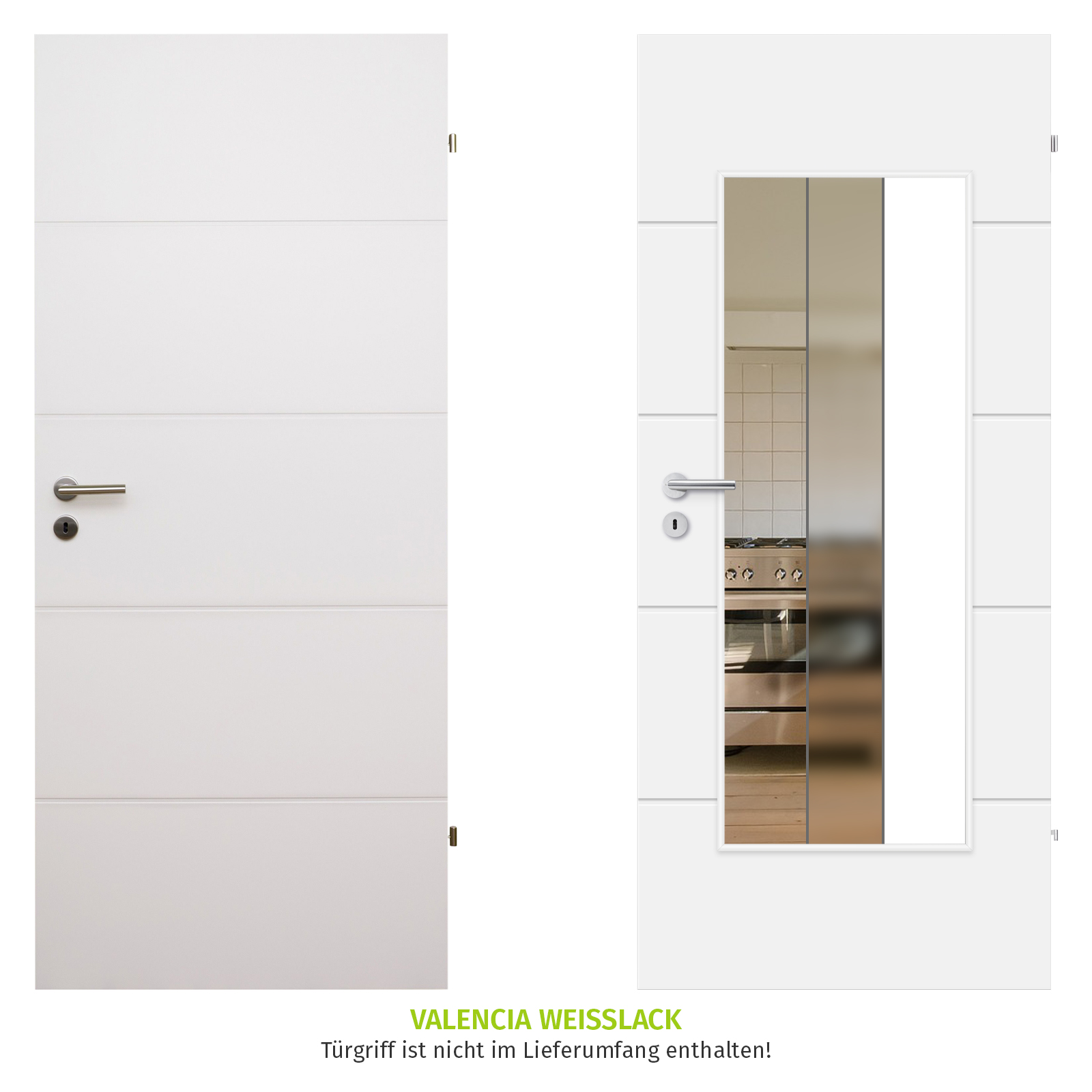 Hori Zimmertür Innentür Türblatt CPL weiß Landhaus Holz Weißlack Glas