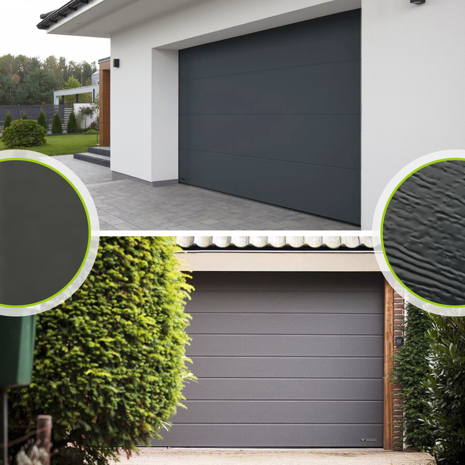 HORI Garagentor Sektionaltor Thermo40 W-Sicke Woodgrain anthrazitgrau