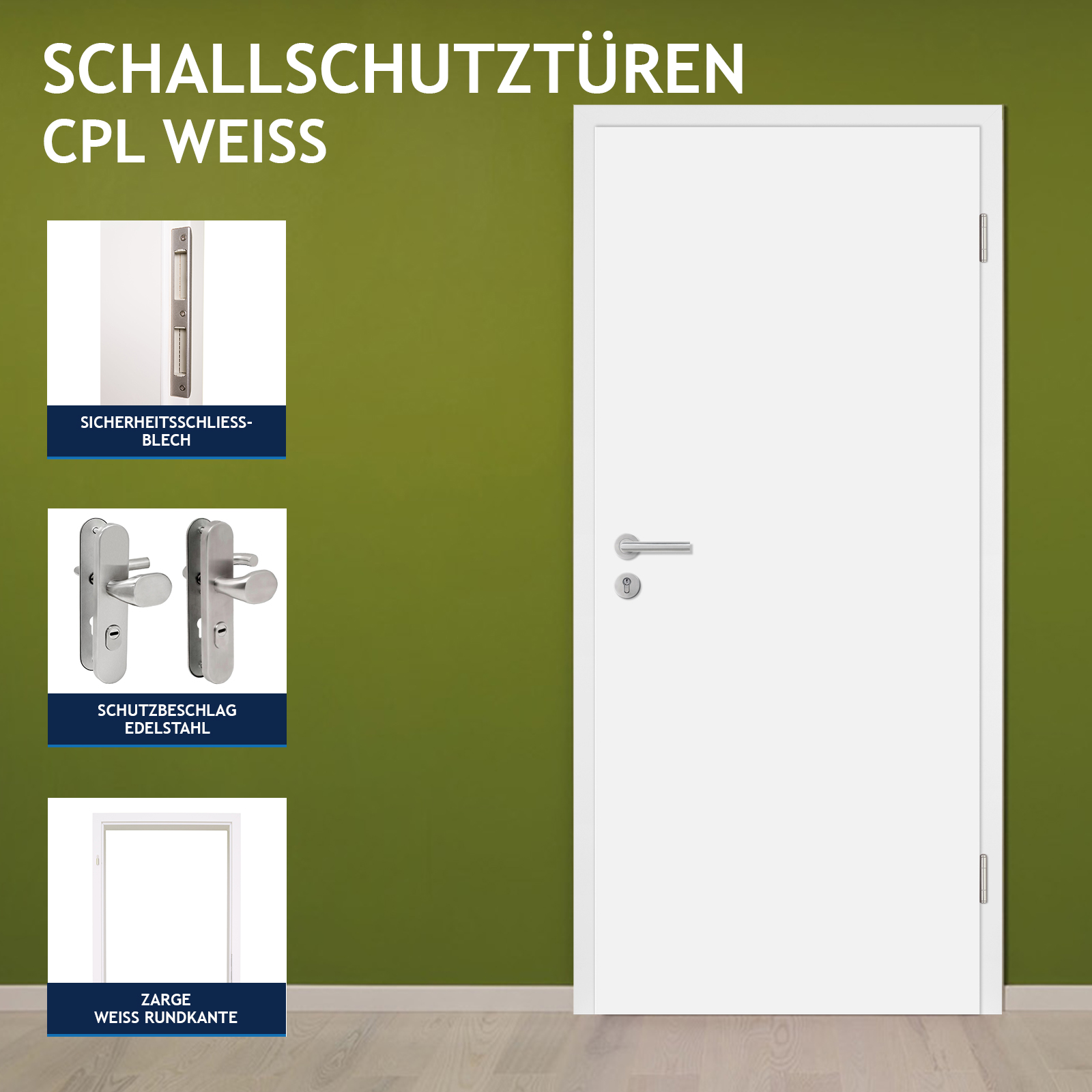 Schallschutztür Wohnungseingangstür CPL weiß Tür SK1 Innentür Schallschutzklasse eBay