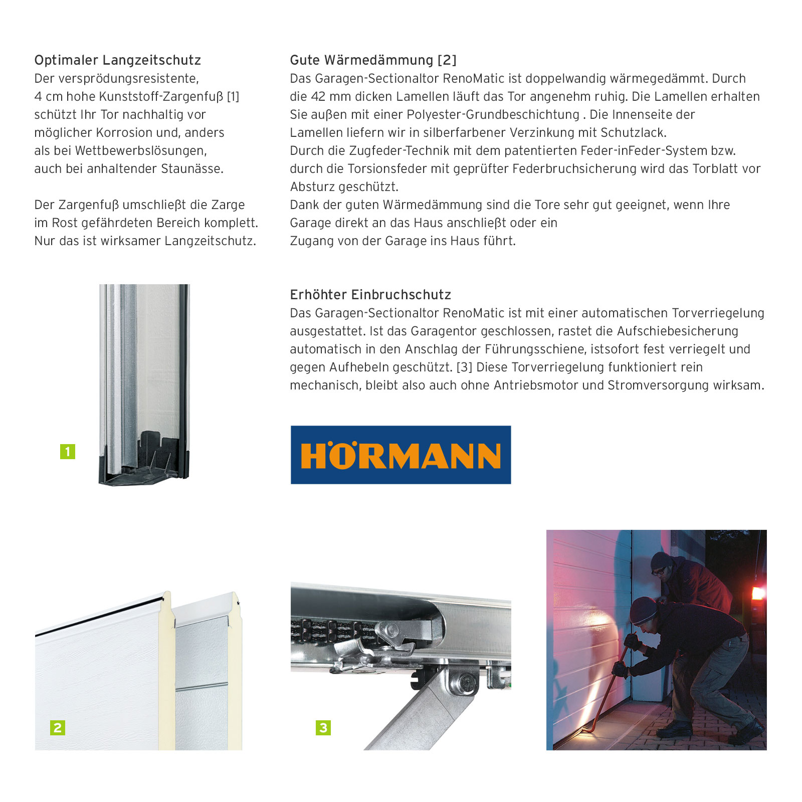 HÖRMANN Garagentor Sektionaltor 42 mm M-Sicke Modern Weiß Anthrazit