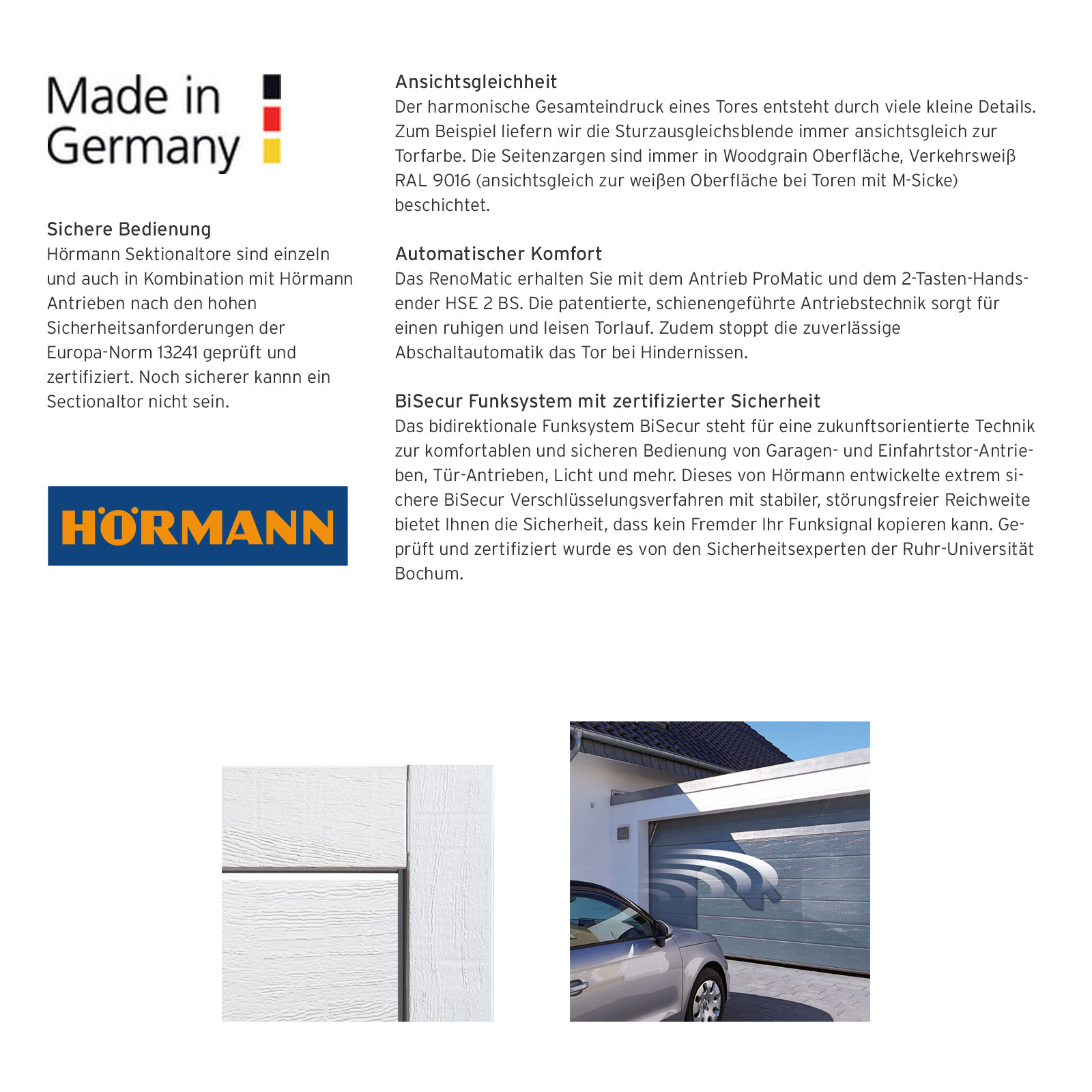 HÖRMANN RenoMatic 2019 Garagentor Sektionaltor mit Motor in Woodgrain