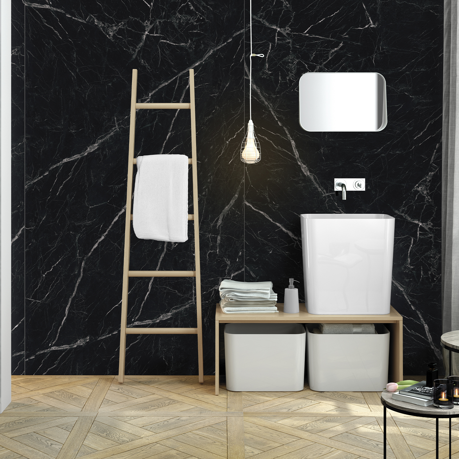 HORI Wandverkleidung Wandpaneele Kiefer Eiche Beton Stein Marmor Quarz