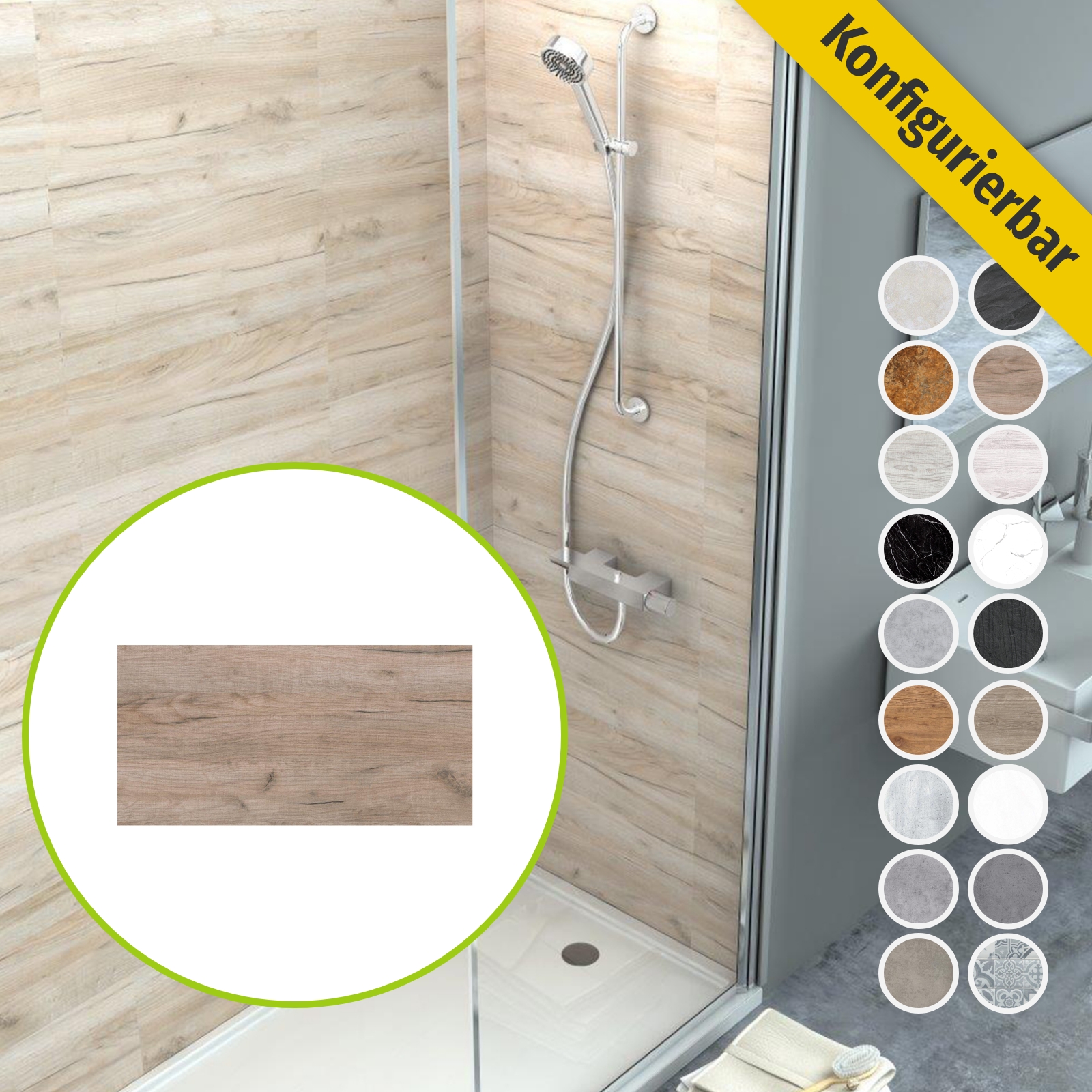 HORI Wandverkleidung Wandpaneele Kiefer Eiche Beton Stein Marmor Quarz