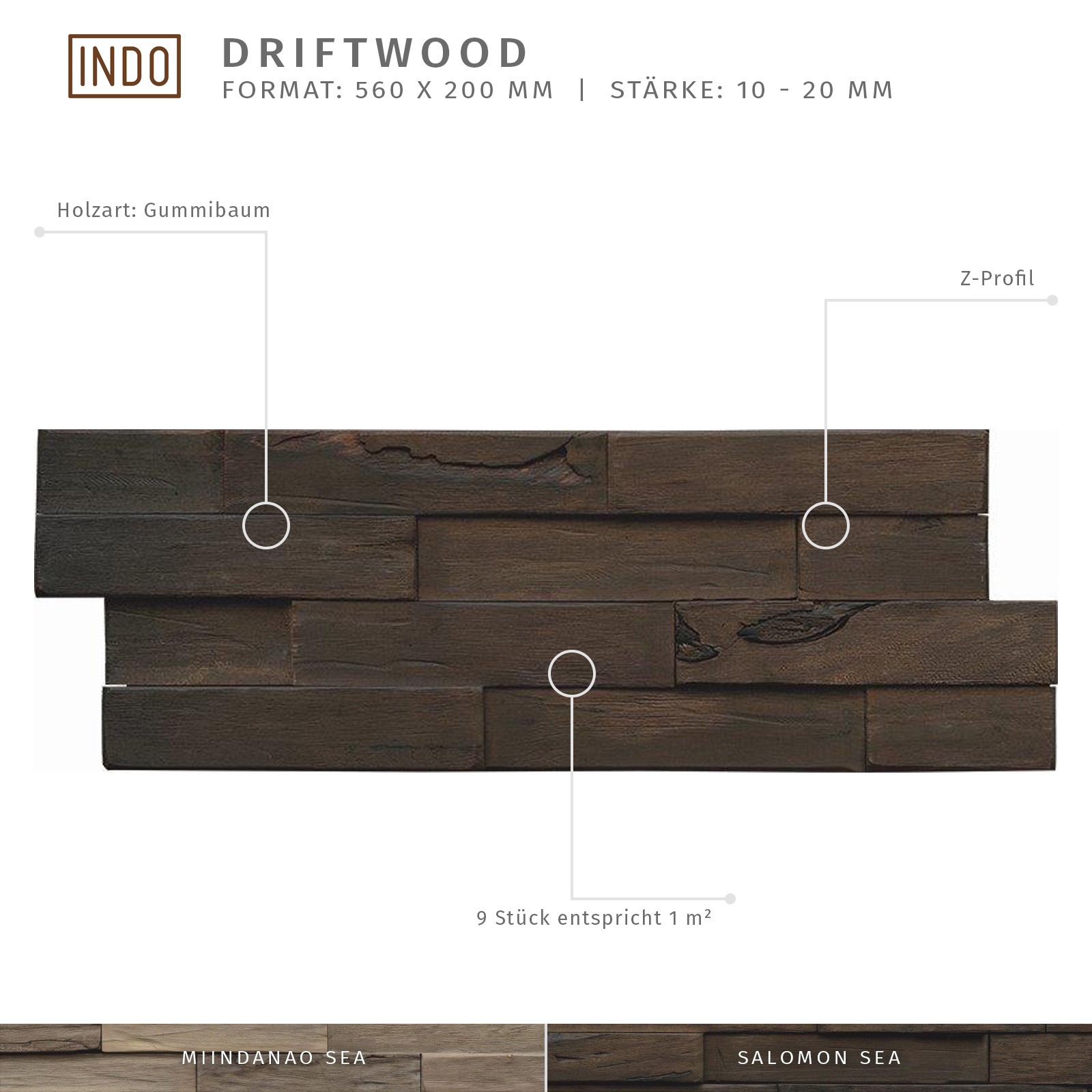 INDO Holz Wandverkleidung Wandverblendung Teak Bangkirai Paneele