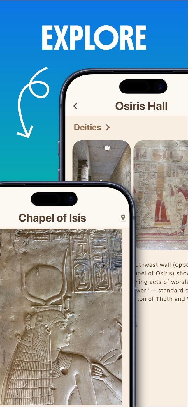 Screenshot of Abydos Temple: Egypt Guide app for iPhone and iPad