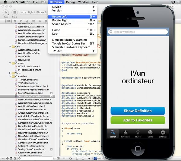 xcode emulate ios