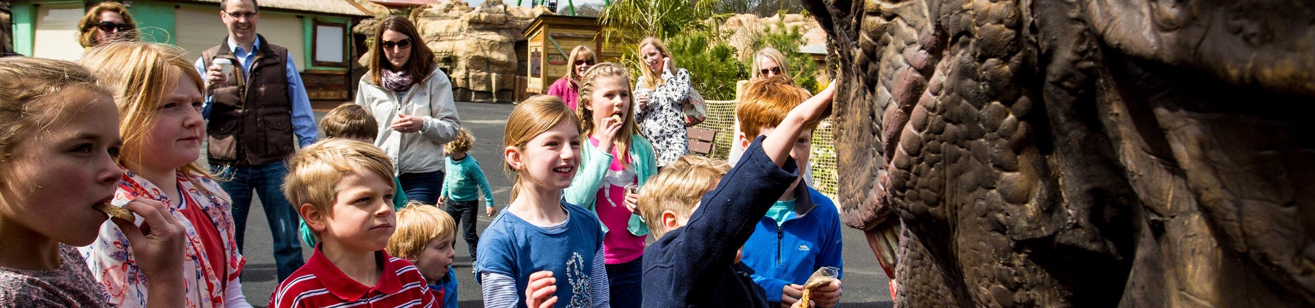 Children And Dinosaur Banner