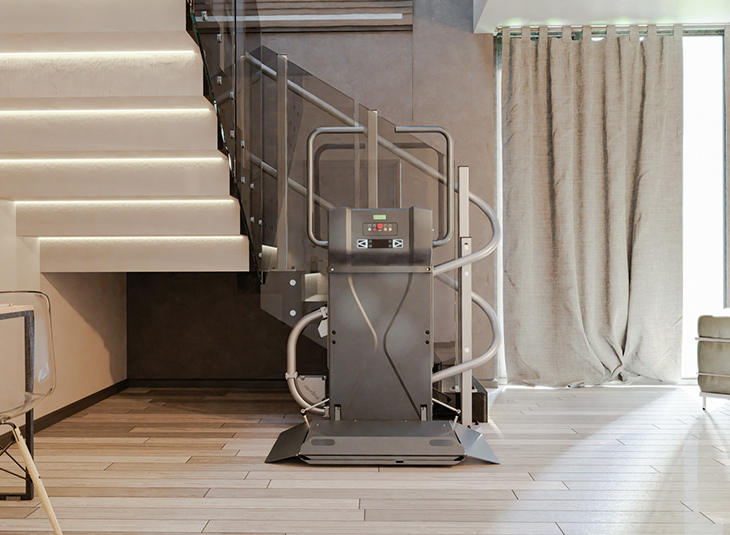 Ascenseur Plateforme Tournant Slim Bas Avant