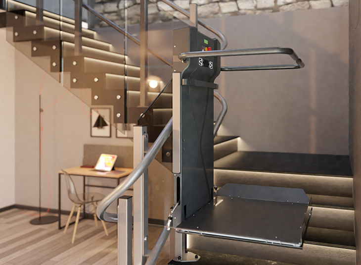 Ascenseur Plateforme Tournant Slim Bas Cote