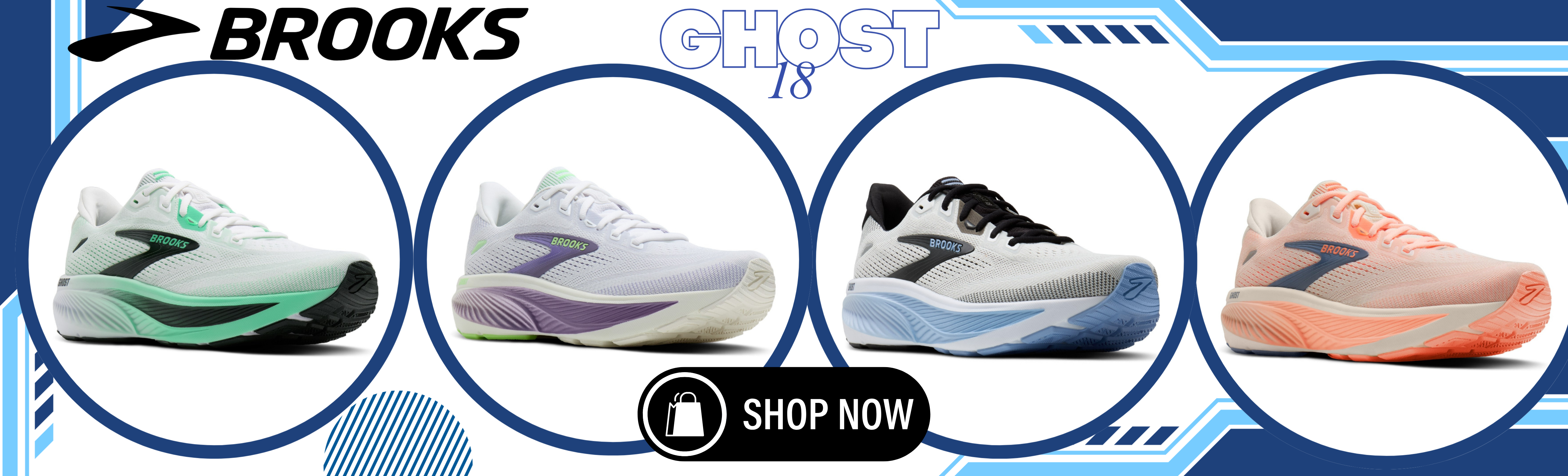 Our tried‑and‑true Ghost 18 road-running shoe returns with the perfect blend of cushioning & support