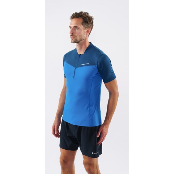 Montane Men S Dragon Zip Tee Electric Blue Narwhal Blue Montane Men S Dragon Zip Tee Electric Blue Narwhal Blue