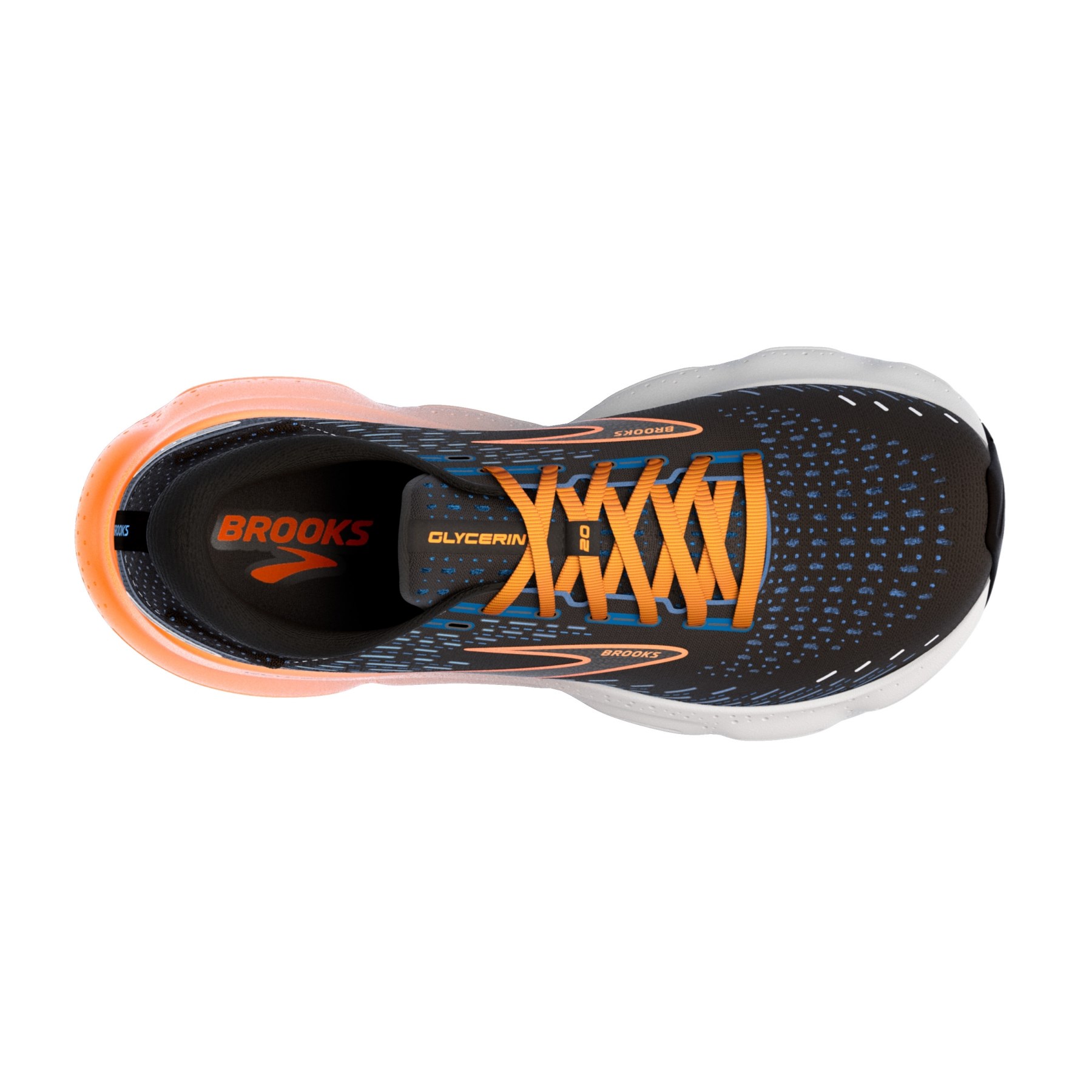 Brooks Mens Glycerin 20 Black / Classic Blue / Orange