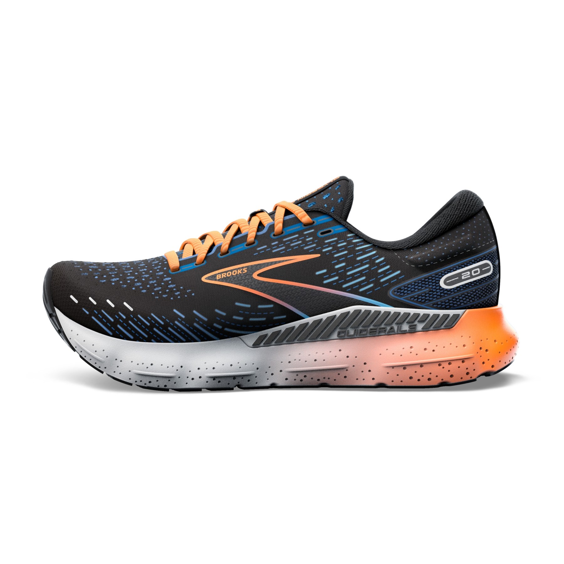 Brooks Mens Glycerin GTS 20 Black / Classic Blue / Orange