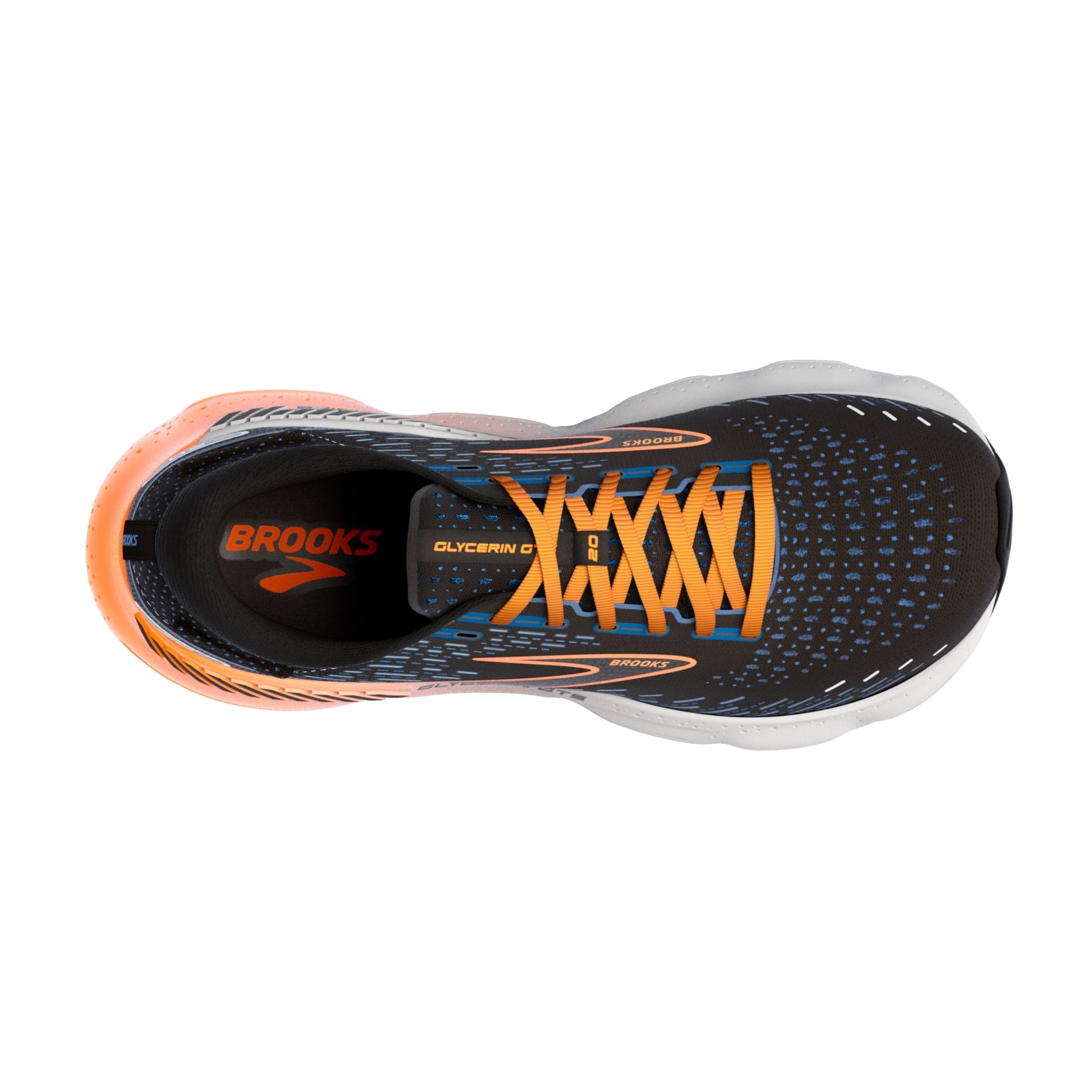 Brooks Mens Glycerin GTS 20 Black / Classic Blue / Orange