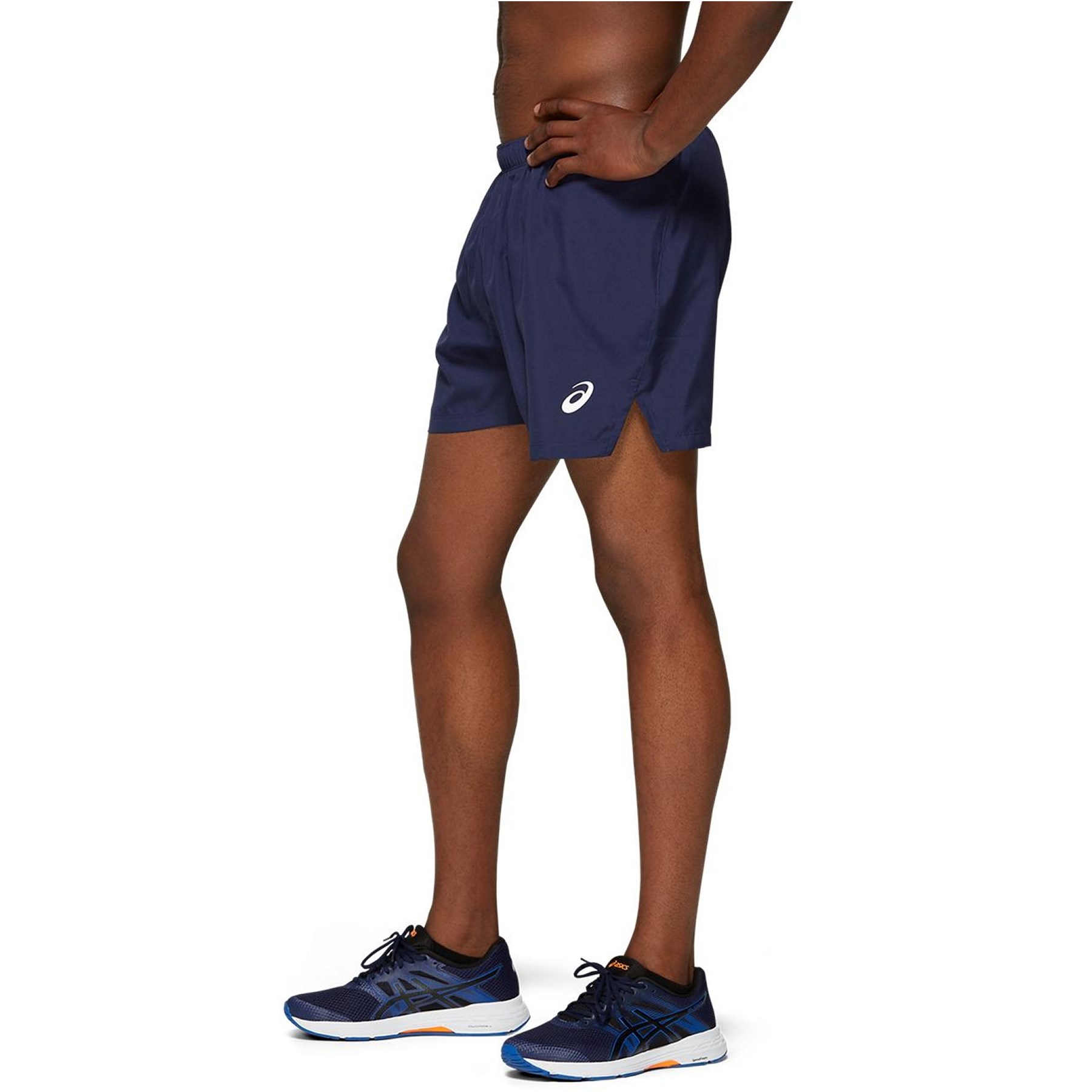 asics silver 5in short