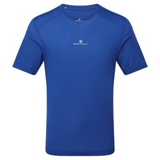 Ron Hill Mens Tech SS Tee | Dark Cobalt / Fluo Green
