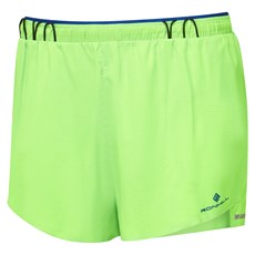 Ron Hill Mens Tech Race Short | Fluo Green / Dark Cobalt
