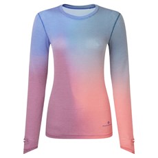 Ron Hill Womens Tech Golden Hour LS Tee | Blue Violet Merge