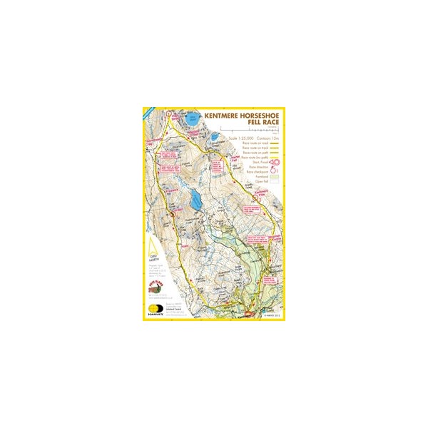Harvey Kentmere Horseshoe Race Map