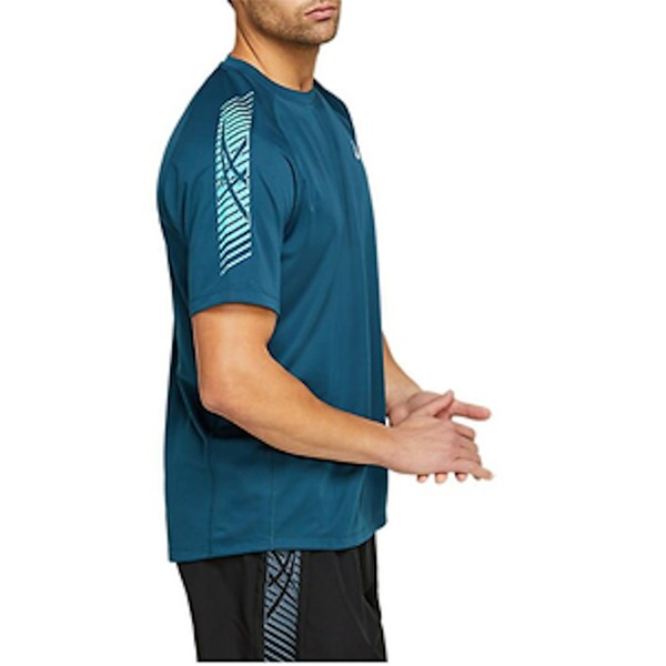 asics t shirt junior cyan