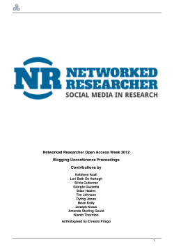 Networked Researcher Open Access Week 2012 Blogging Unconference Proceedings