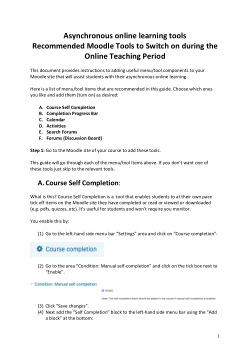 Asynchronous online learning tools to Turn on in Moodle