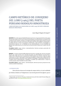 Campo retórico de <i>Consejero del lobo</i> (1965) del poeta peruano Rodolfo Hinostroza