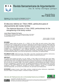 El discurso retórico en <i>Trilce </i>(1922), perlocutivo para el afianzamiento del núcleo familiar