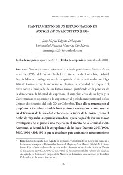 Planteamiento de un Estado nación en <i>Noticia de un secuestro</i> (1996)