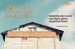 Estudios críticos de <i>Noticia de un secuestro </i>(1996): fundamentos sobre la novela como alegoría, género e interpretación literaria