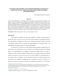 Construcción retórica del binomio individuo-sociedad en <i>Noche oscura del cuerpo</i> (1955) del poeta peruano Jorge Eduardo Eielson