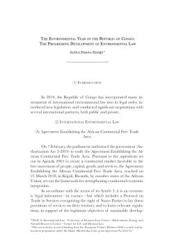 The Environmental Year of the Republic of Congo. The Progressive Development of Environmental Law in 2019.
