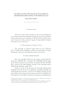 The African Union’s Environmental Year-in-Review. The Progressive Development of Environmental Law in 2019.