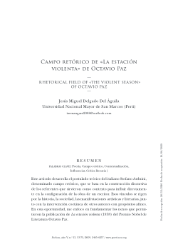 Campo retórico de<i> La estación violenta</i> de Octavio Paz