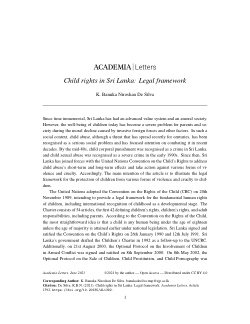 Child rights in Sri Lanka: Legal framework